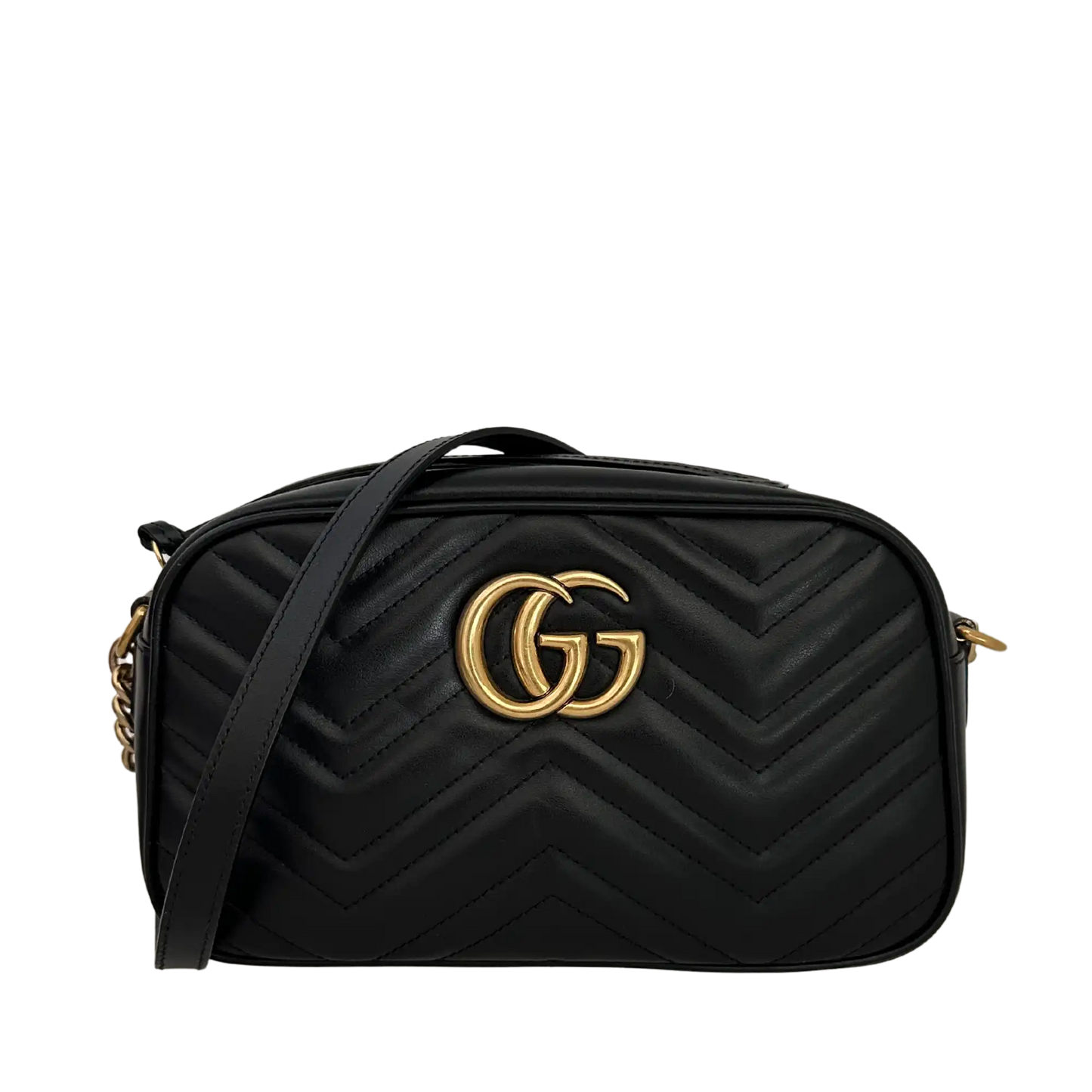Gucci GG Marmont schwarz Leder Small / neuwertig Gucci