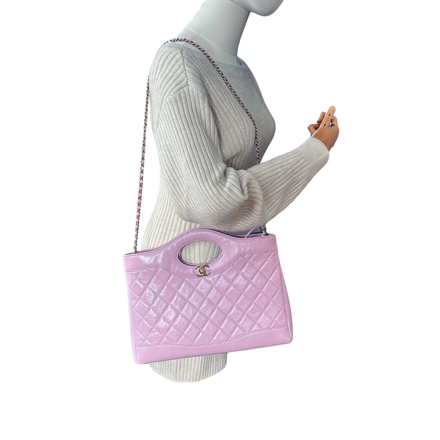 Chanel 31 light purple glänzendes Lammleder Shopper / sehr gut Louis Vuitton