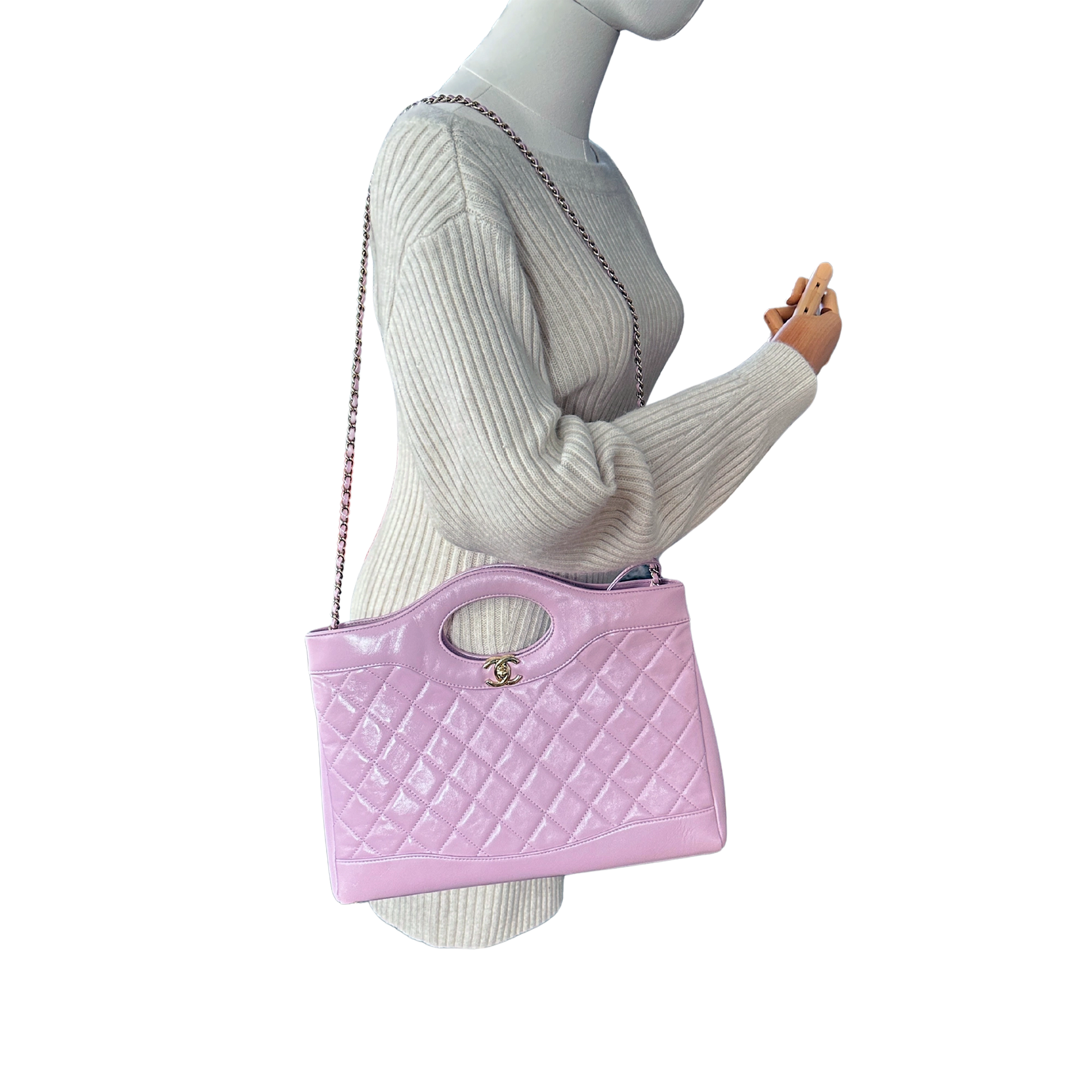 Chanel 31 light purple glänzendes Lammleder Shopper / sehr gut Louis Vuitton