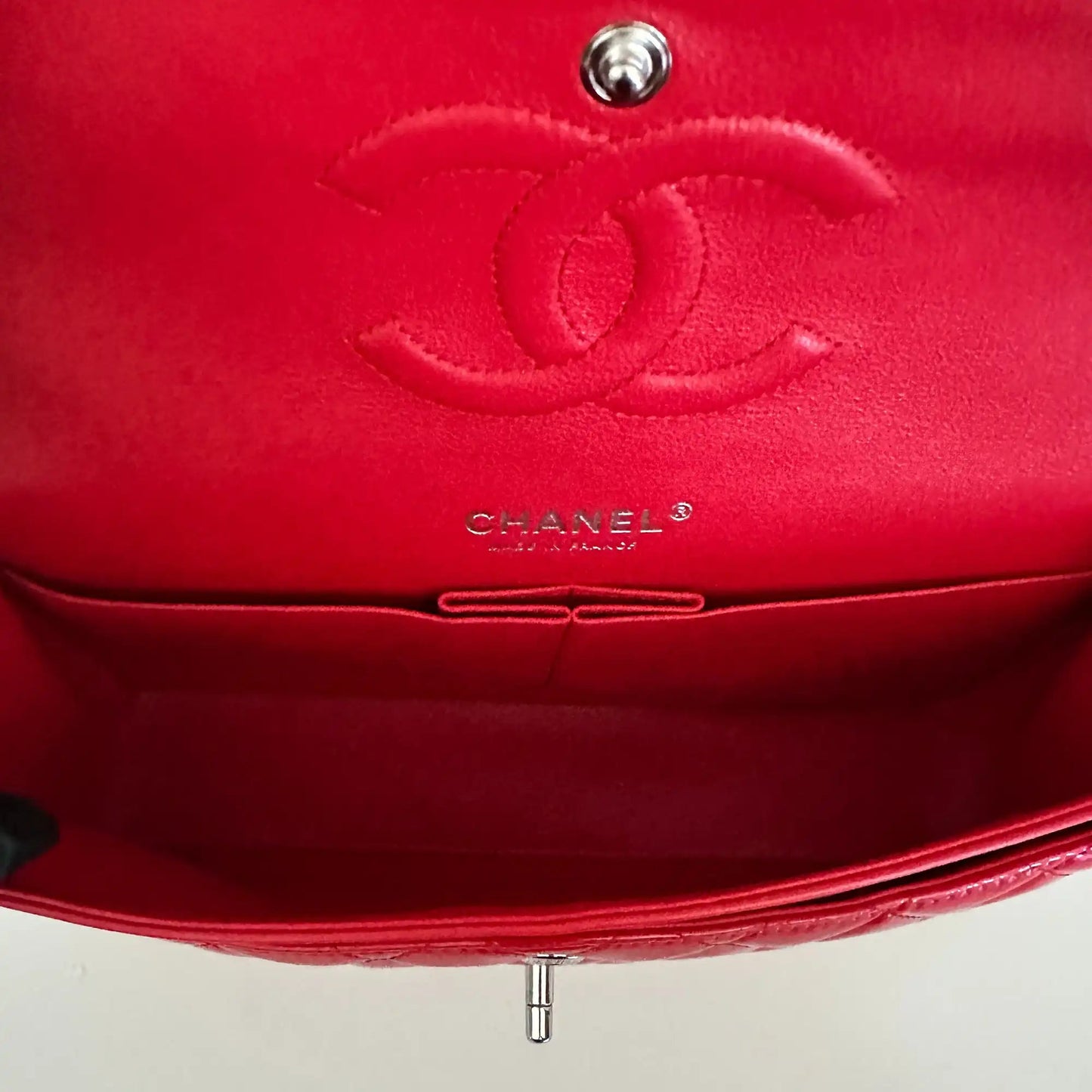 Chanel Medium Bicolor Quilted Patent Calfskin Double Flap Bag / neuwertig Chanel