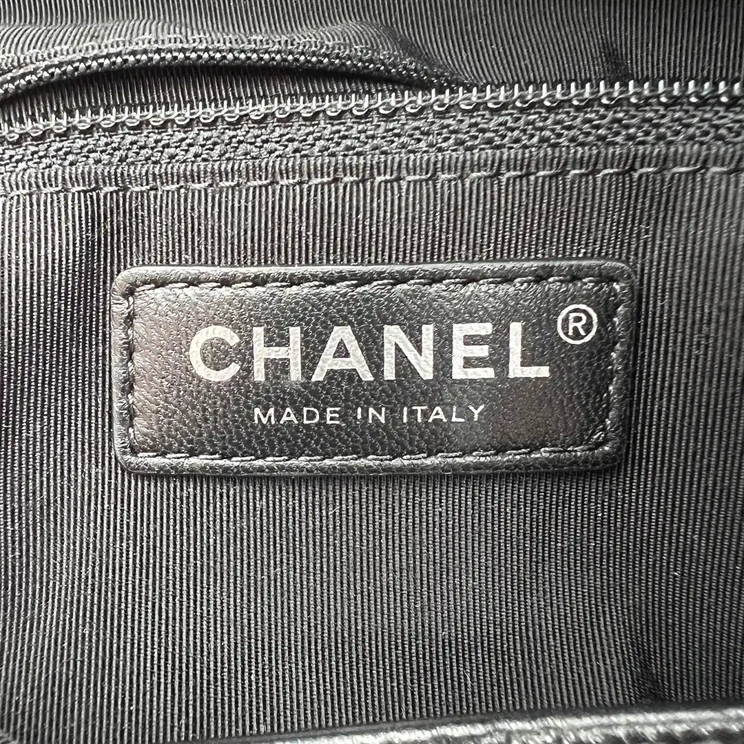 Chanel Clutch gestepptes Leder schwarz Arbeitstasche / sehr gut Chanel