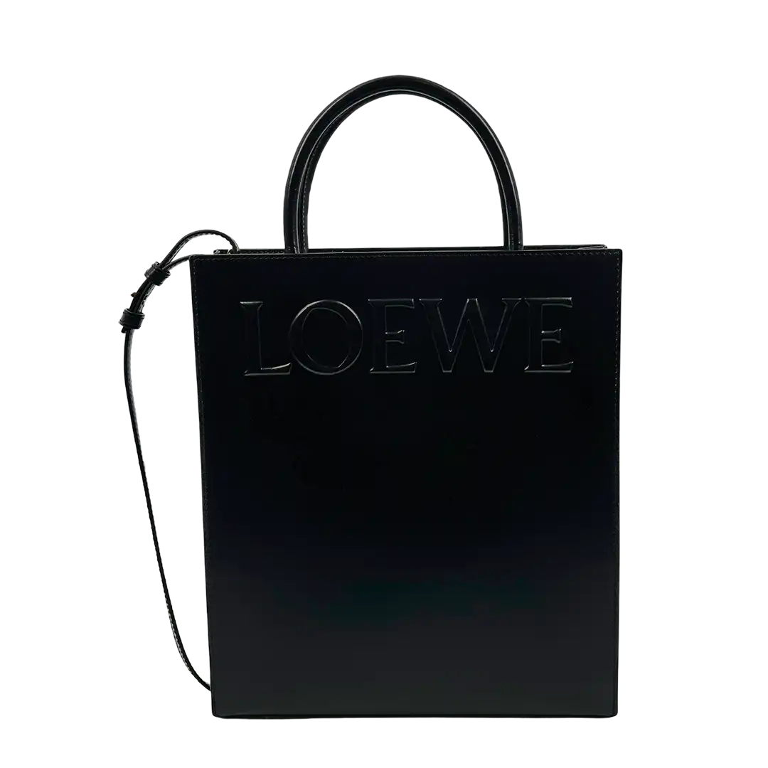 Loewe Shopper A4 Tote Bag Kalbsleder schwarz / sehr gut Loewe