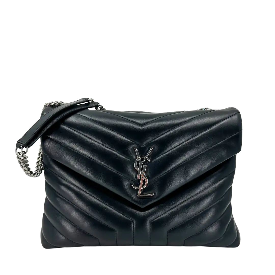 Saint Laurent YSL LouLou Medium Leder schwarz silberne Hardware / sehr gut Saint Laurent