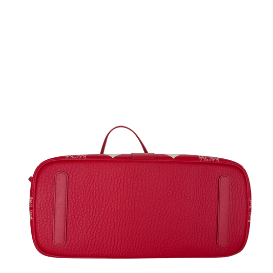 MCM Liz Shopper Visetos Canvas rot weiss / neuwertig MCM