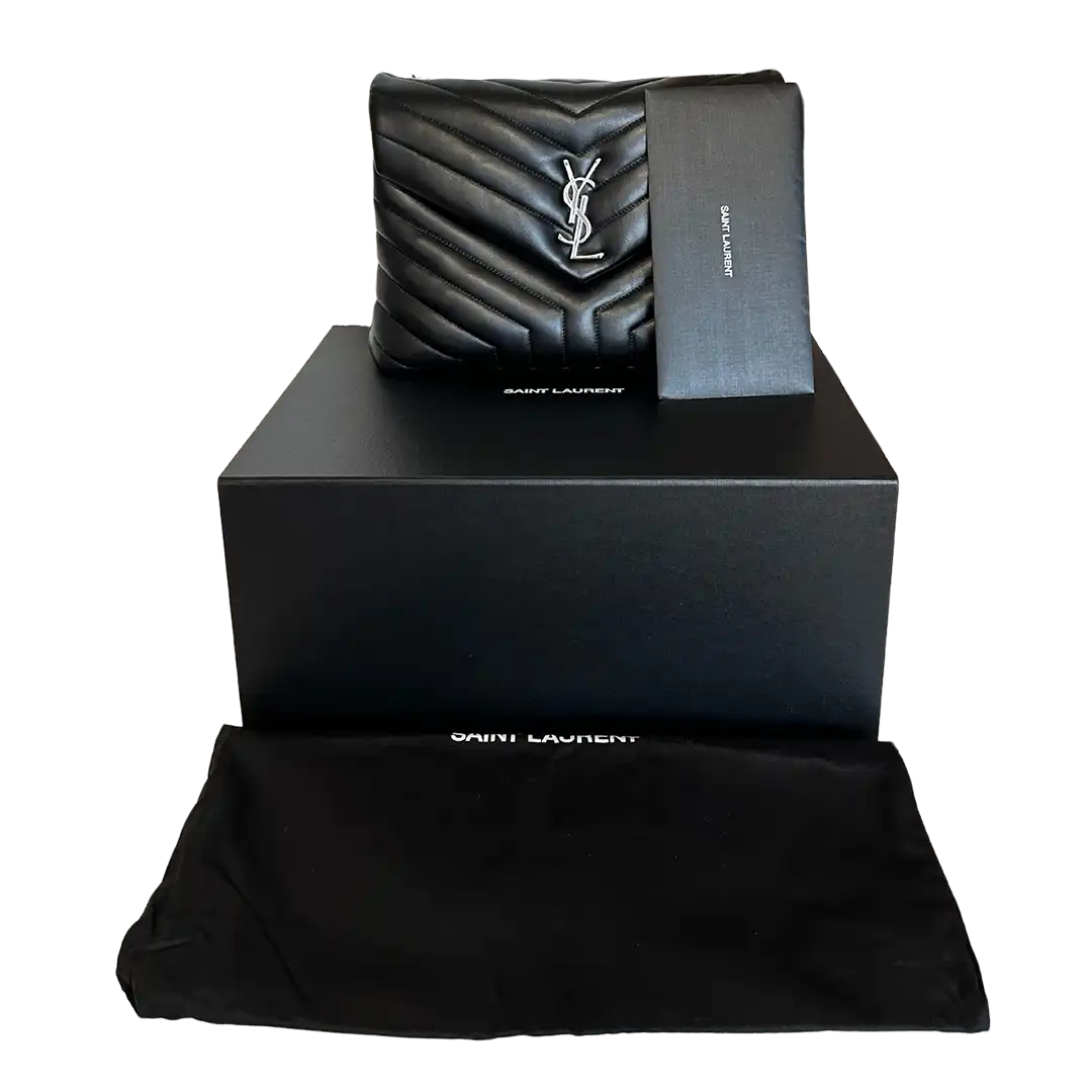 Saint Laurent YSL LouLou Medium Leder schwarz silberne Hardware / sehr gut Saint Laurent