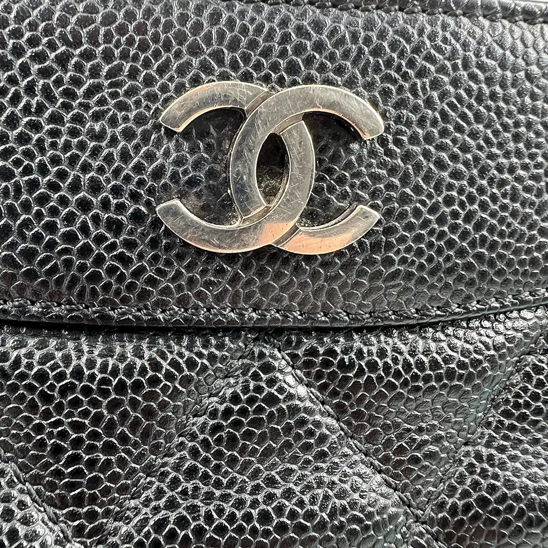 Chanel Vintage Handtasche Kaviar Leder schwarz / Gut Chanel