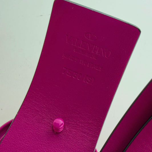 Valentino Garavani VLogo Gürtel aus Leder 75cm Lederschnalle fuchsia / neuwertig Valentino