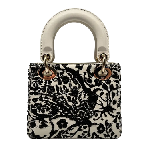 Christian Dior Mini Lady Dior floral bedruckt und bestickt Off white / sehr gut Dior