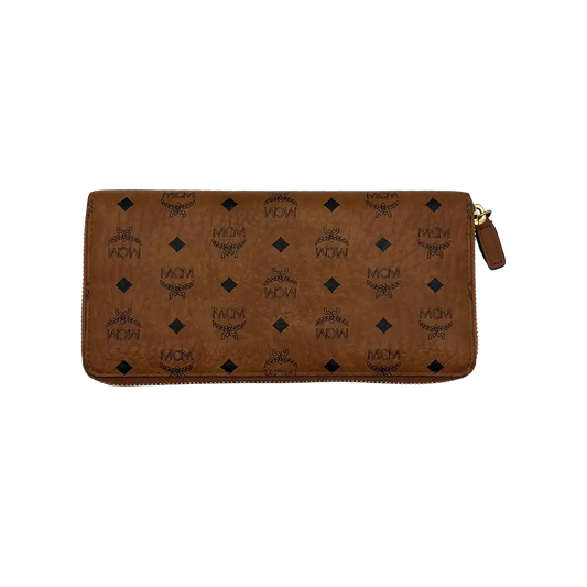 MCM Zipped Wallet groß Visetos Cognac Unisex Geldbörse / neuwertig MCM