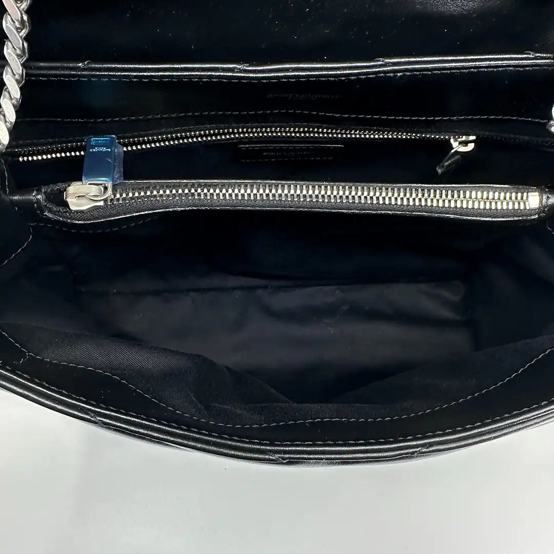 Saint Laurent YSL LouLou Medium Leder schwarz silberne Hardware / sehr gut Saint Laurent