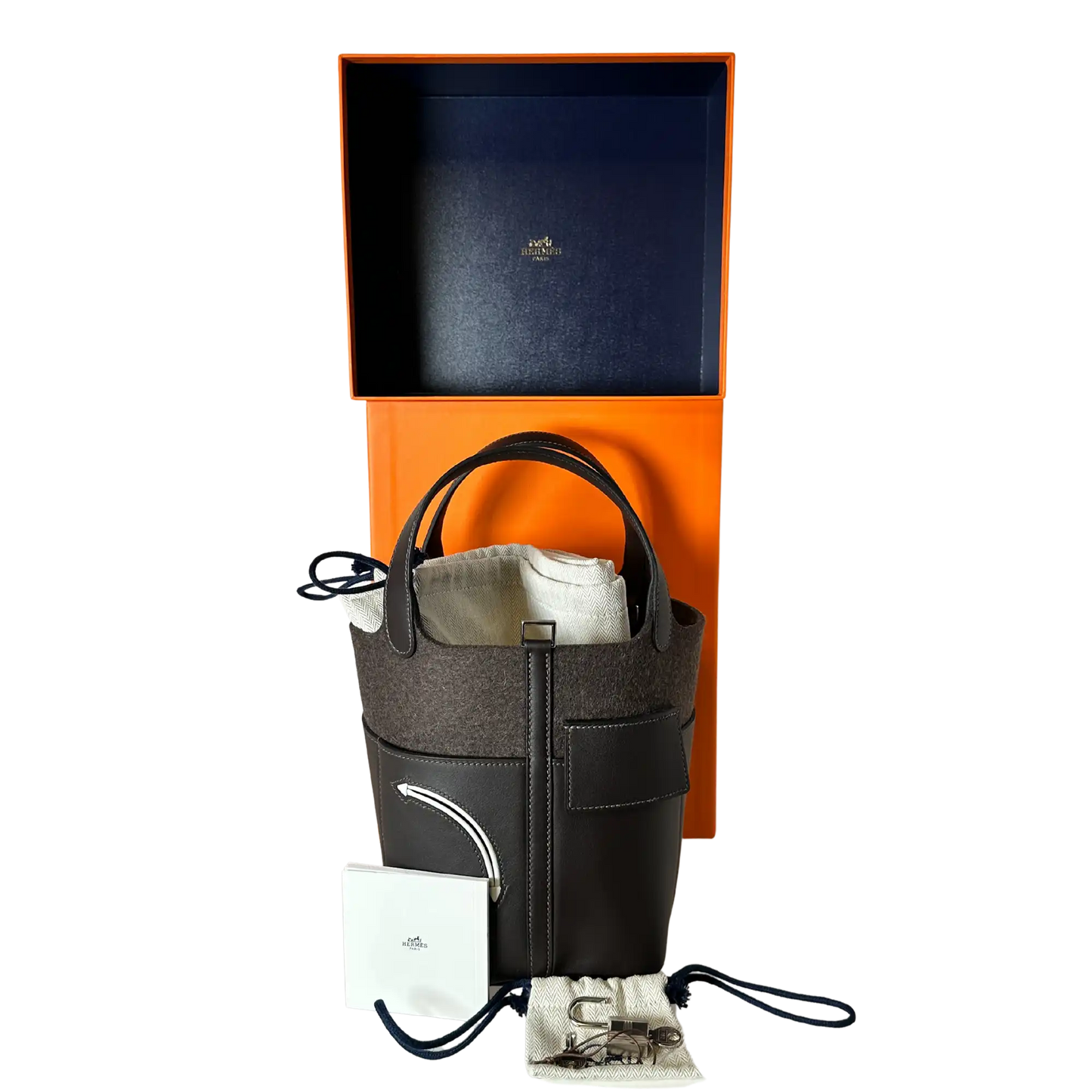 Hermès Picotin Lock 18 Go Swiftleder und Filz Ébène Bluebox Fullset / ungetragen Hermès