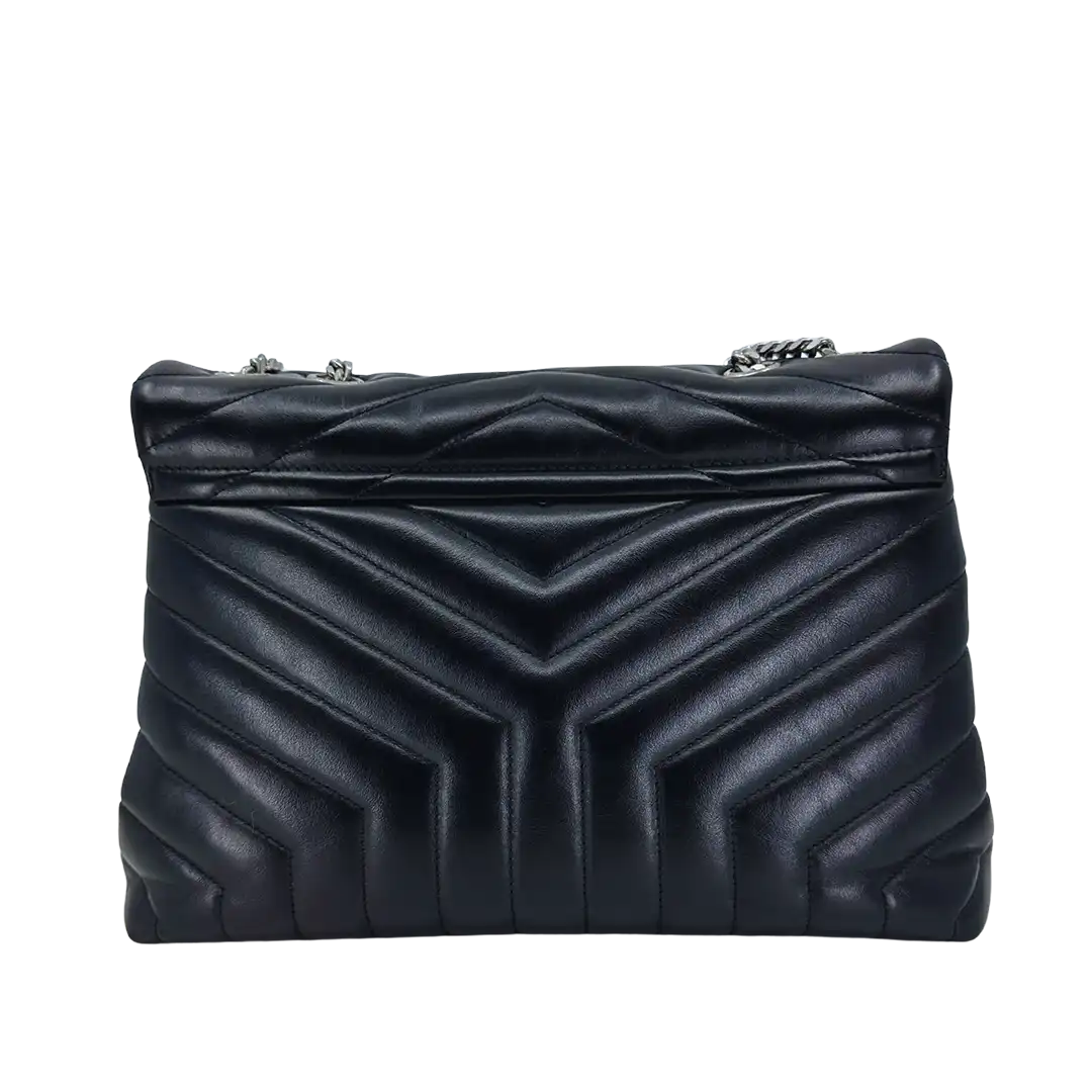 Saint Laurent YSL LouLou Medium Leder schwarz silberne Hardware / sehr gut Saint Laurent