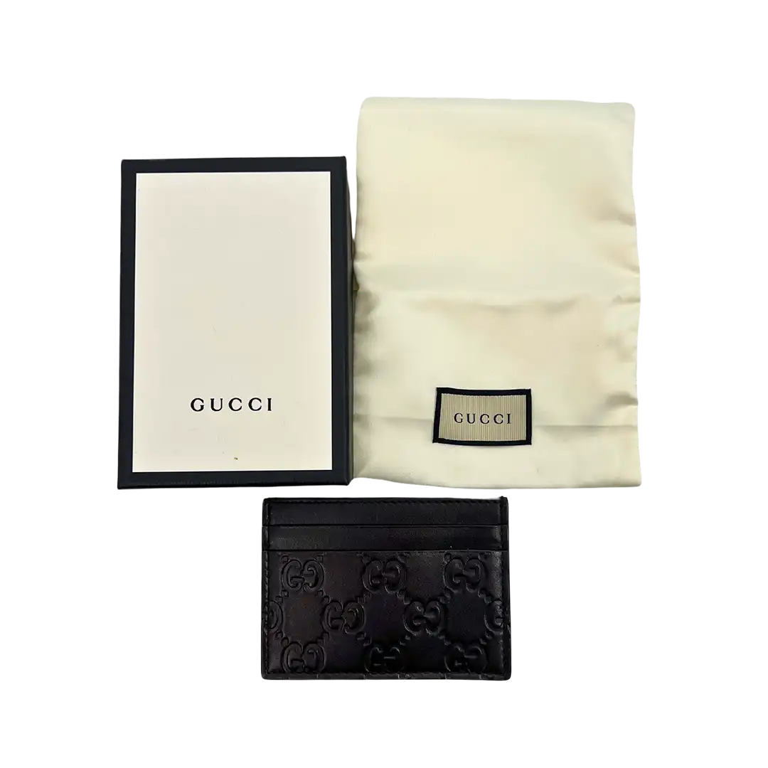Gucci Guccissima Monogram Leder Cardholder Kartenetui braun / sehr gut Gucci