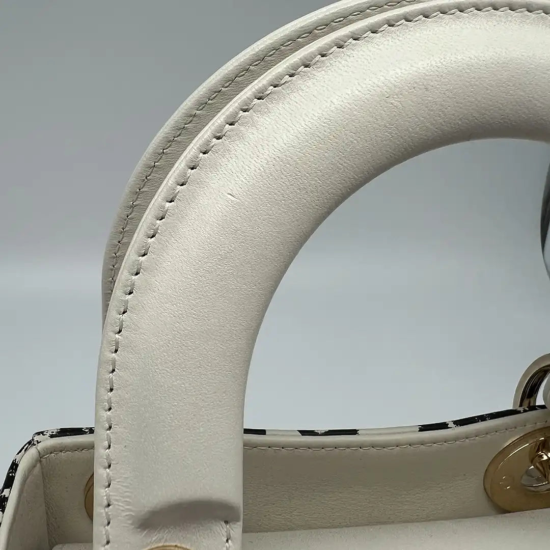 Christian Dior Mini Lady Dior floral bedruckt und bestickt Off white / sehr gut Dior