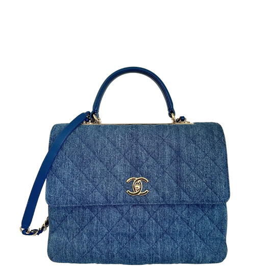Chanel Trendy CC Top Handle Large Denim Blau / sehr gut Chanel