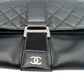Chanel Clutch gestepptes Leder schwarz Arbeitstasche / sehr gut Chanel