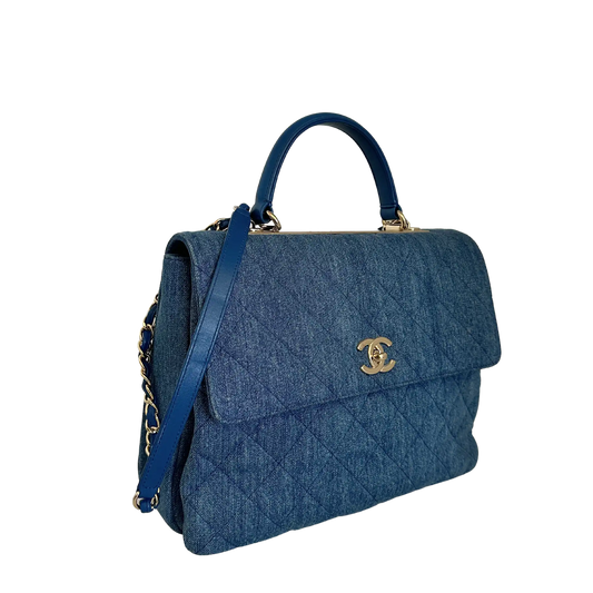 Chanel Trendy CC Top Handle Large Denim Blau / sehr gut Chanel