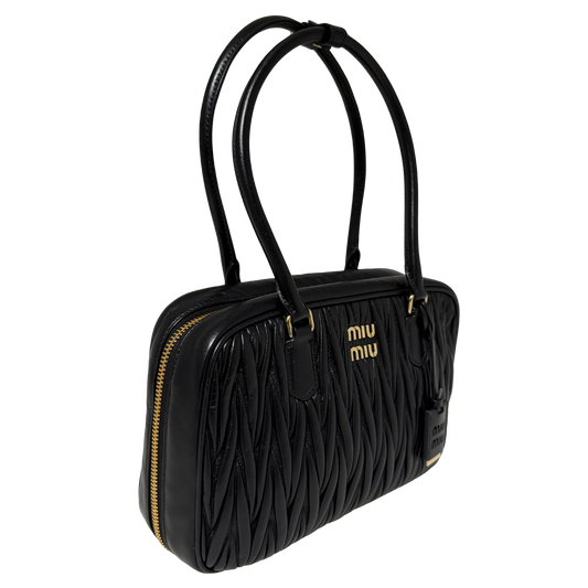 MIU MIU Boston Bag Leder / schwarz MIU MIU