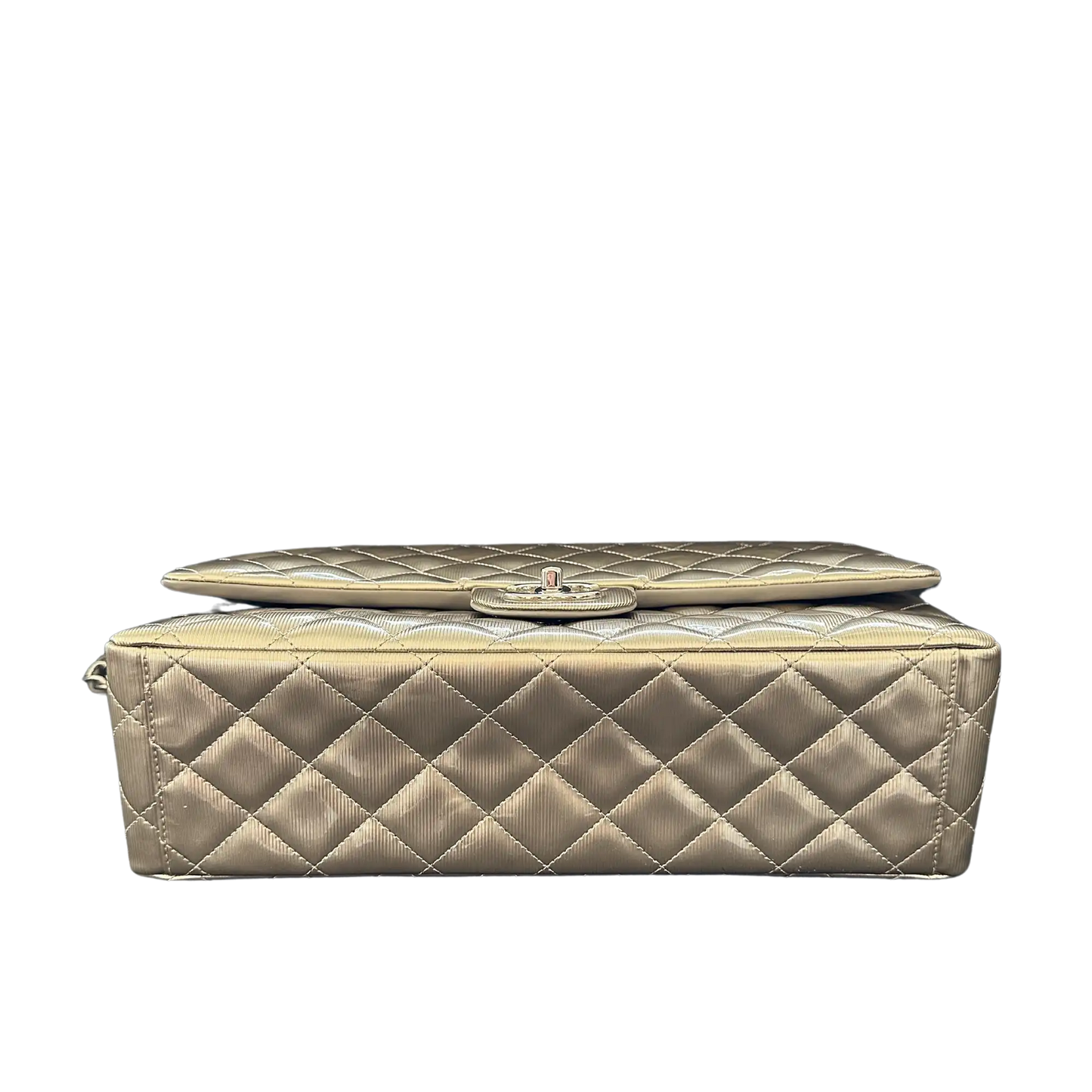 Chanel Timeless Maxi Double Flap Bag Champagner geprägtes Leder mit Iridescent-Finish selten / neuwertig Chanel