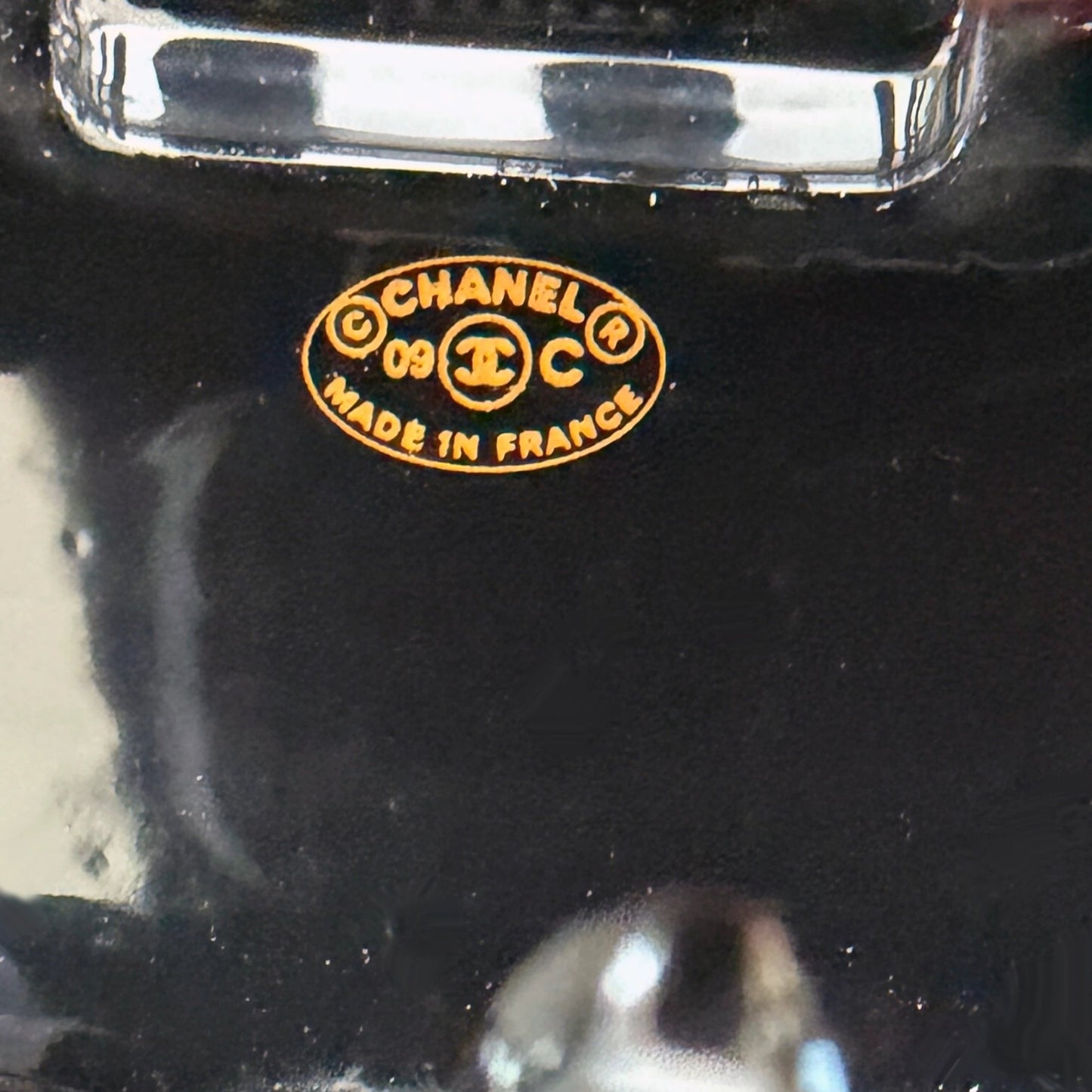 Chanel Resin Enamel Crystal CC Haarklammer schwarz / neuwertig Chanel