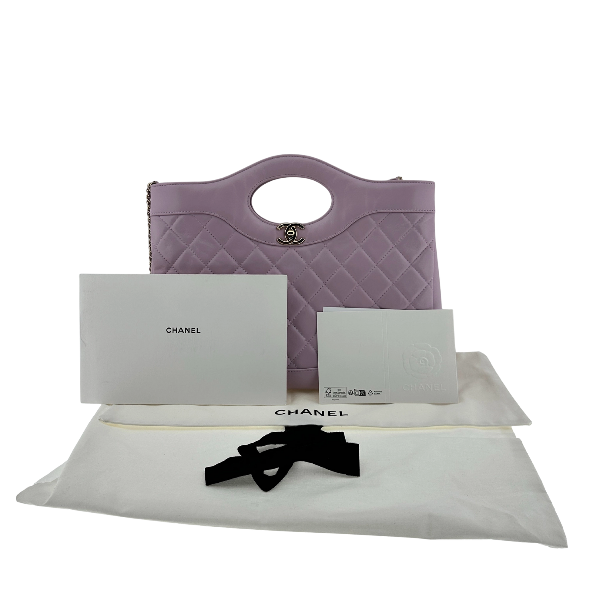 Chanel 31 light purple glänzendes Lammleder Shopper / sehr gut Louis Vuitton