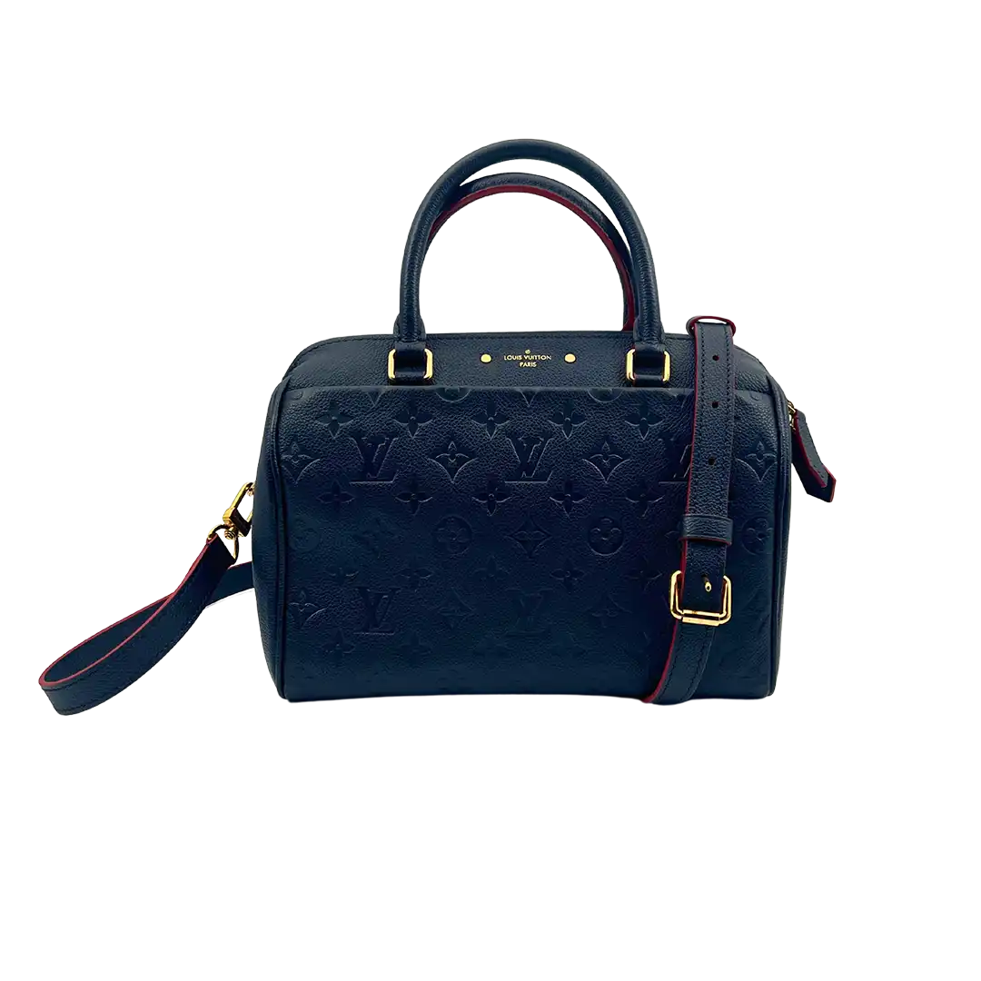 Louis Vuitton Speedy 25 Bandouliere Monogram empreinte Leder marine sehr gut