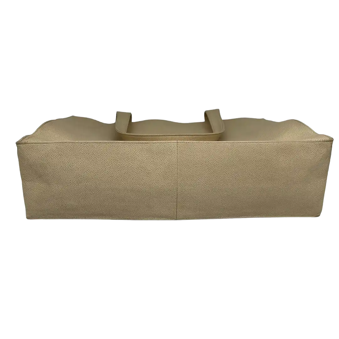 Chanel Vintage Shopper Tasche Kaviar Leder beige / akzeptabel Chanel