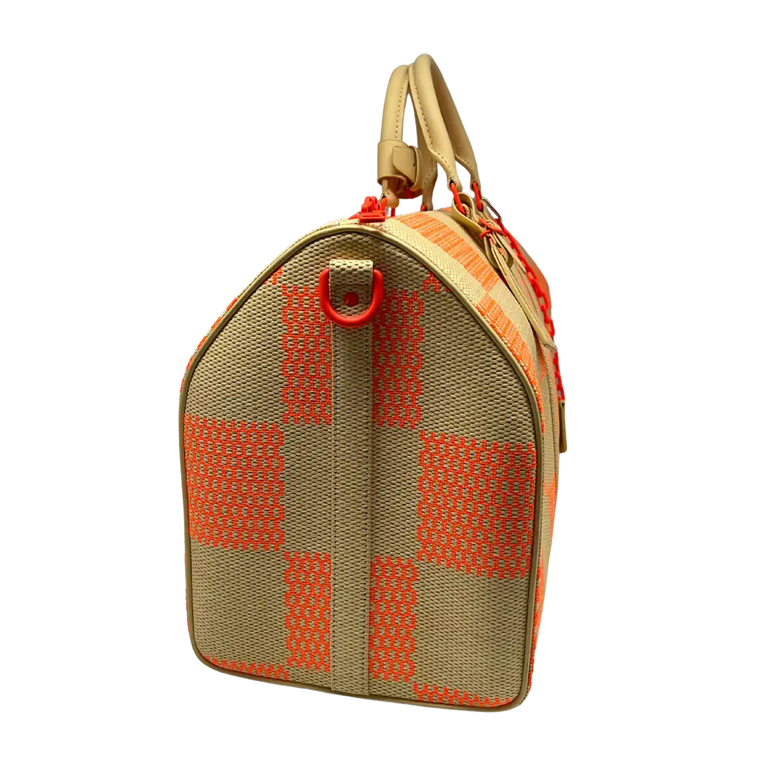 Louis Vuitton Keepall 50 Bandouliere Orange beige Raffia Fullset / neuwertig Louis Vuitton