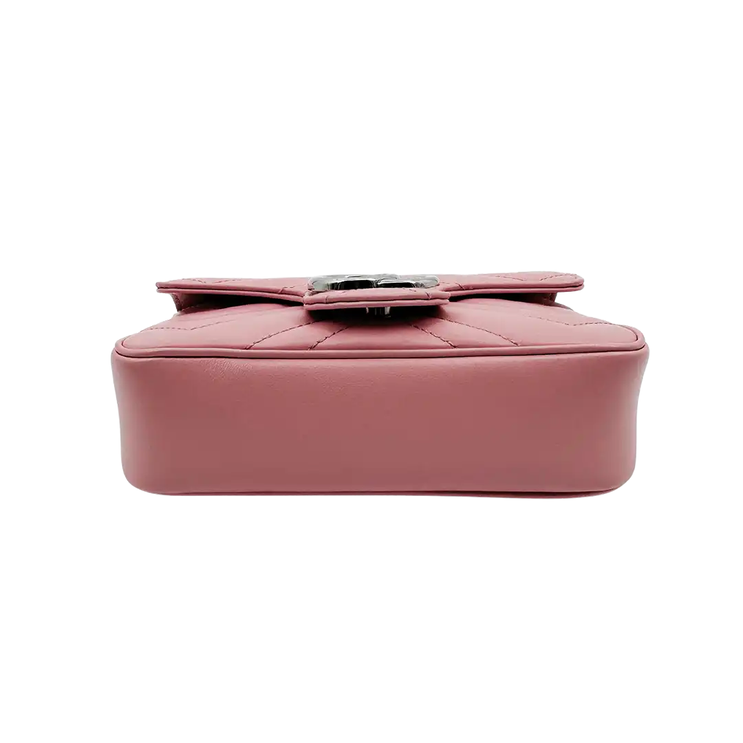 Gucci GG Marmont Matelasse Mini Schultertasche Pastel Pink Fullset / neu Gucci