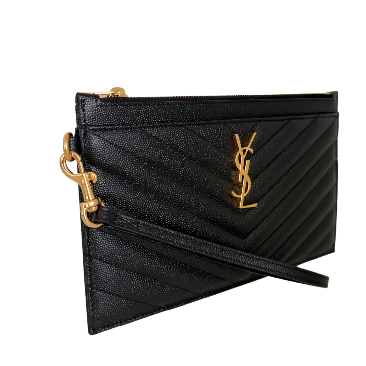 Saint Laurent große Cassandre Pouch Leder schwarz / neuwertig Saint Laurent