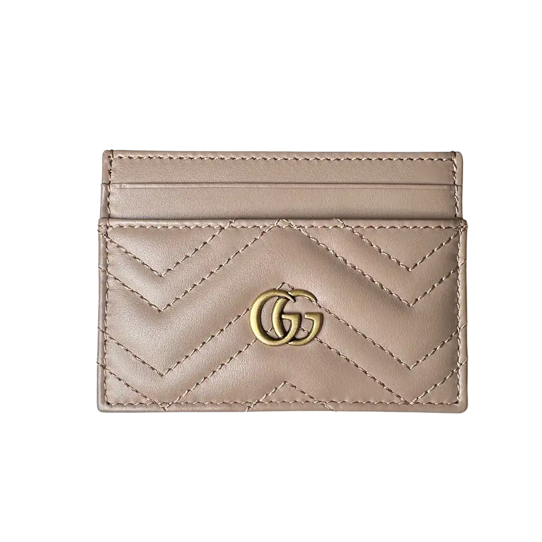 Gucci GG Marmont Kalbsleder Kartenetui Cardholder  poudre / neu Gucci