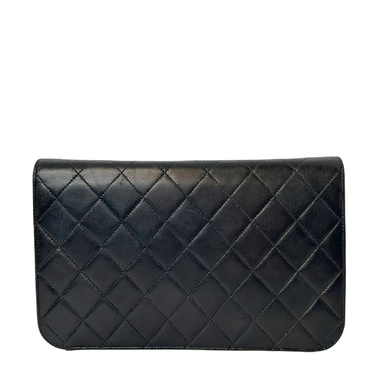 Chanel Timeless Wallet on Chain Vintage Lammleder schwarz mit ID Card / gut Chanel