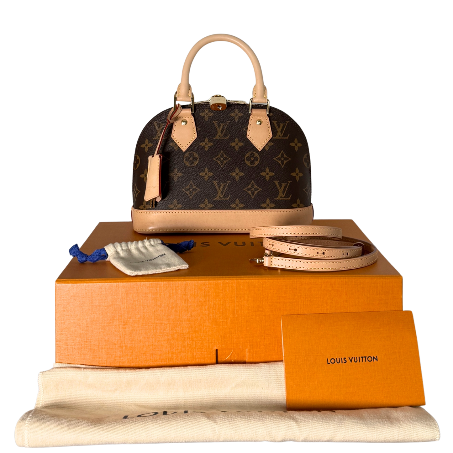 Louis Vuitton Alma BB Monogram Canvas Braun Fullset / sehr gut