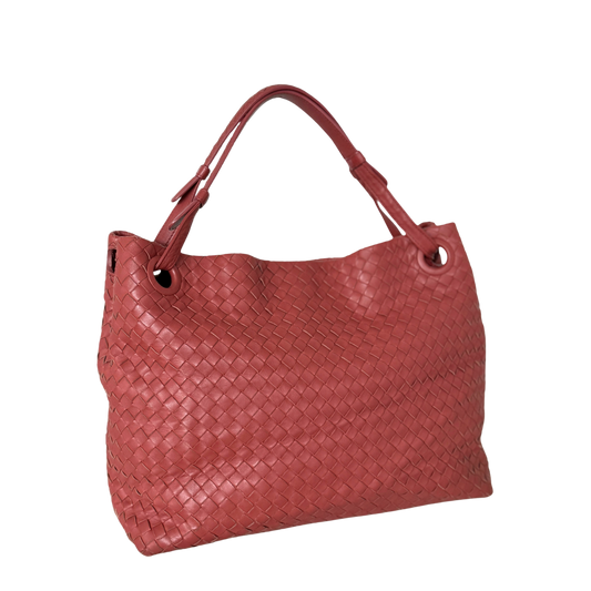 Bottega Veneta Garda Tote Bag Intrecciato Leder Rostrot / gut Bottega Veneta