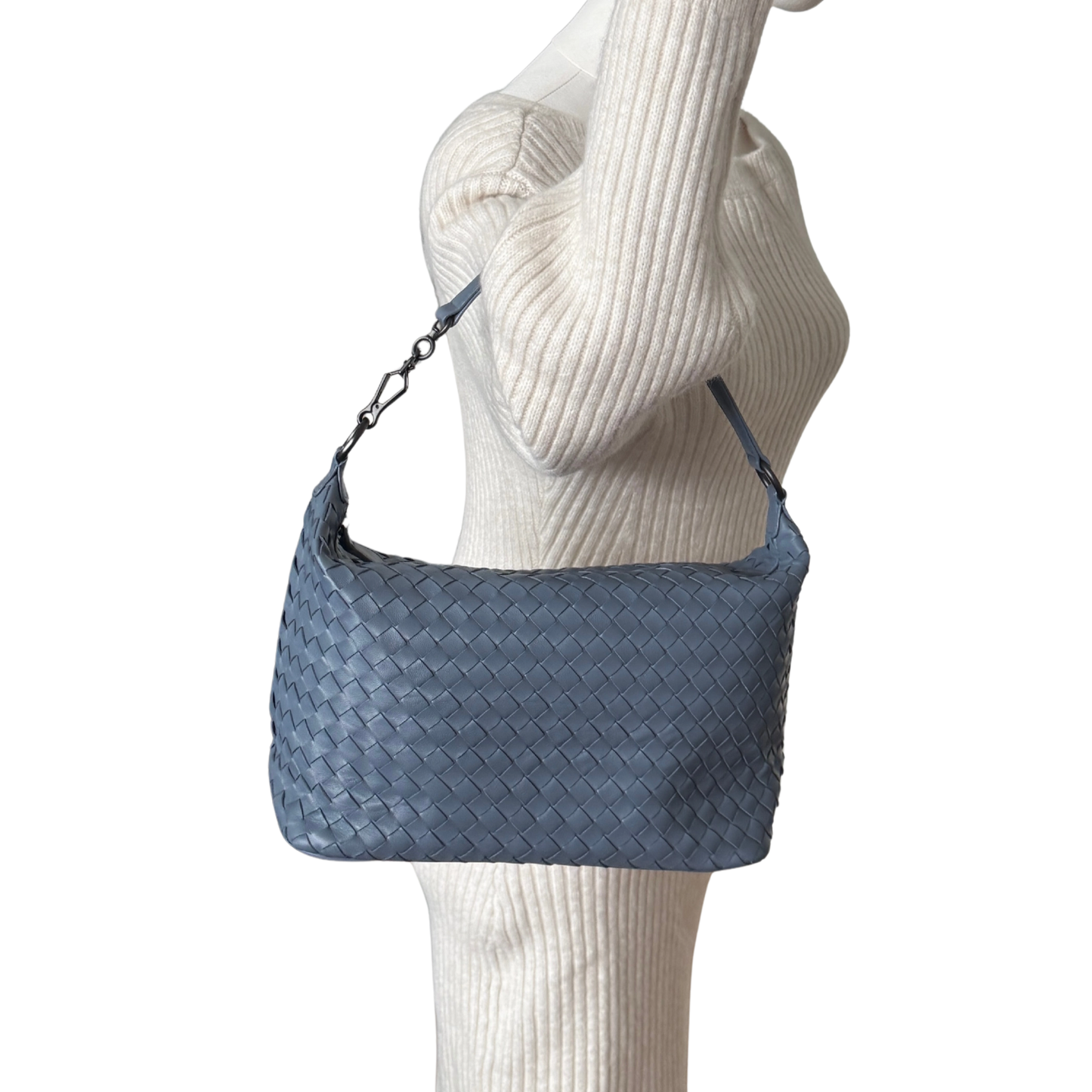 Bottega Veneta Intrecciato Leder Handtasche Blau / neuwertig Bottega Veneta