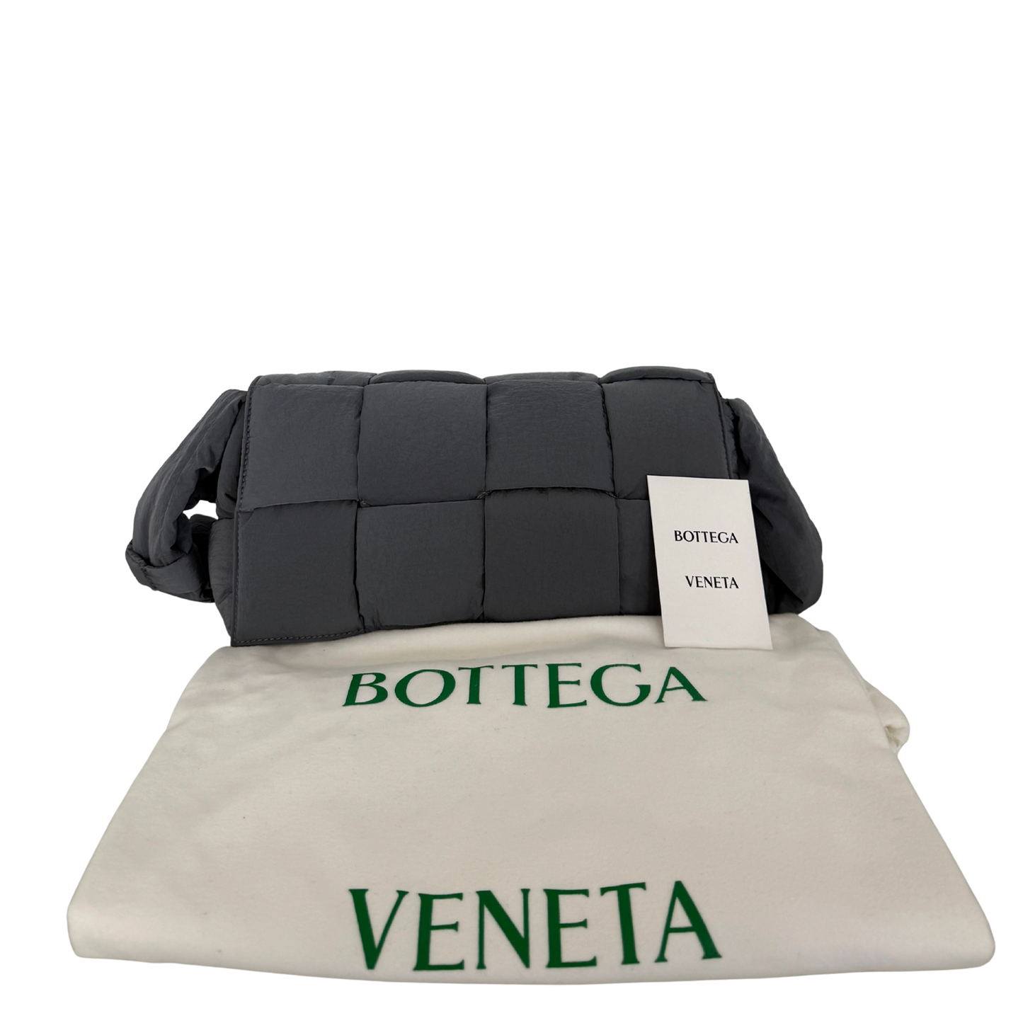 Bottega Veneta Medium Padded Tech Cassette Tasche Space/Silver Grau / neuwertig Bottega Veneta