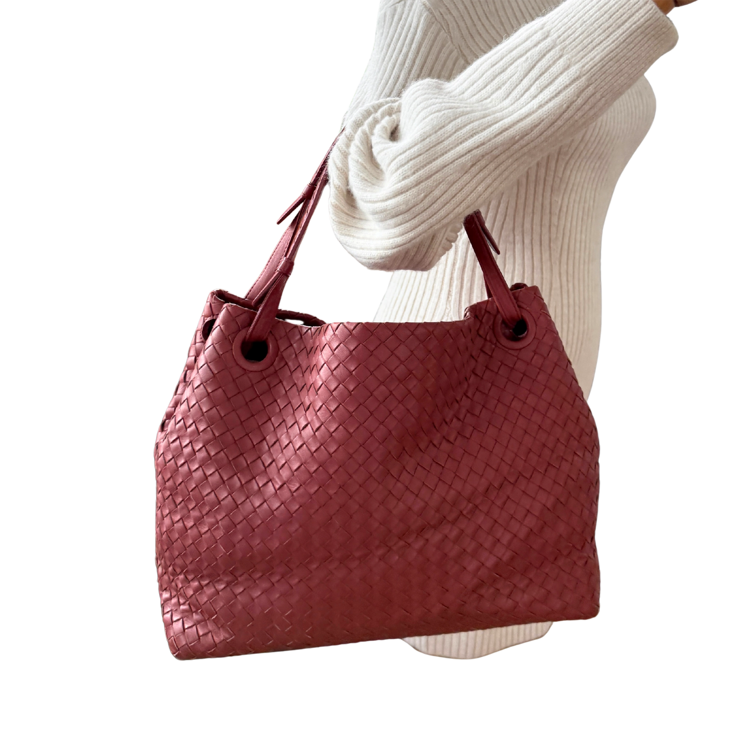 Bottega Veneta Garda Tote Bag Intrecciato Leder Rostrot / gut Bottega Veneta
