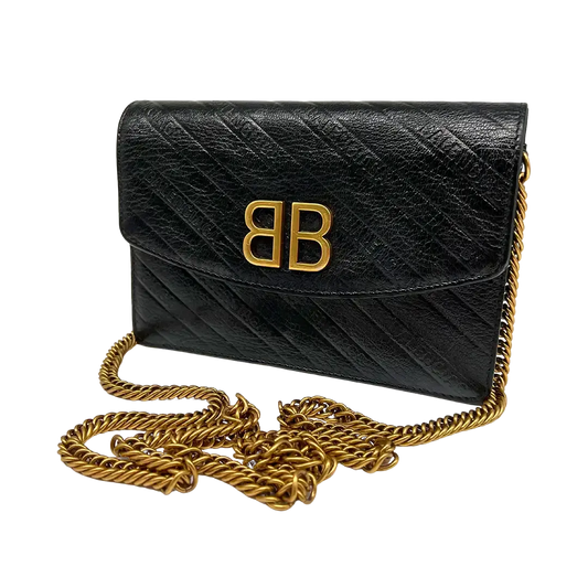 Balenciaga BB Chain Wallet schwarz / sehr gut Balenciaga
