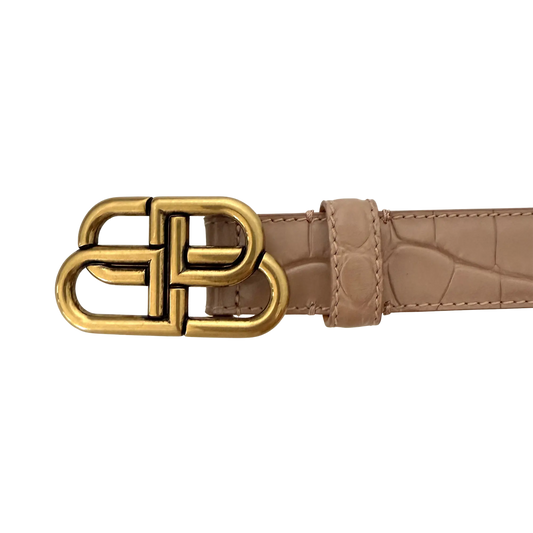 Balenciaga Crododile Effect Gürtel Altrosa 80 / neuwertig Balenciaga