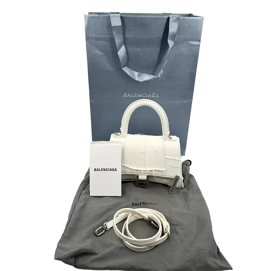 Balenciaga Hourglass S Small frayed denim limited weiß / neuwertig Balenciaga