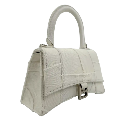 Balenciaga Hourglass S Small frayed denim limited weiß / neuwertig Balenciaga