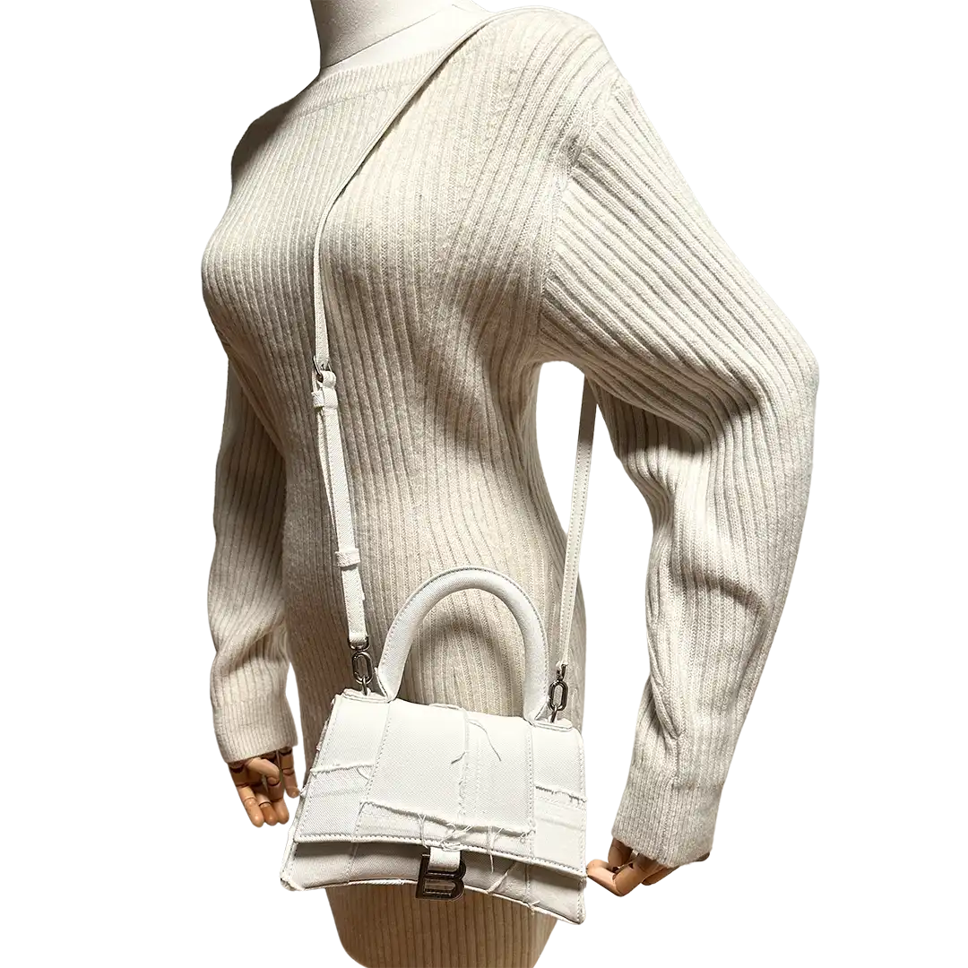 Balenciaga Hourglass S Small frayed denim limited weiß / neuwertig