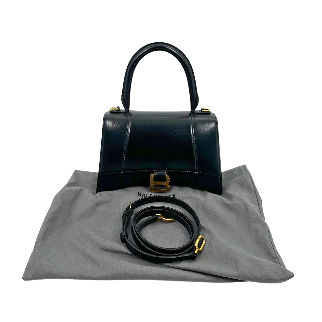 Balenciaga Hourglass S Small Bag Leder schwarz / sehr gut Balenciaga
