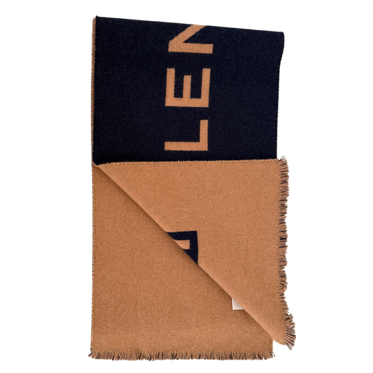 Balenciaga Schal aus Kaschmir Dunkelblau Beige / neuwertig Balenciaga