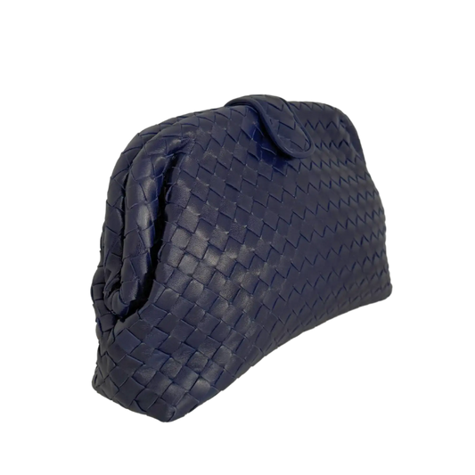 Bottega Veneta The Lauren 1980 Clutch Nappa Intrecciato dunkelblau / sehr gut Bottega Veneta