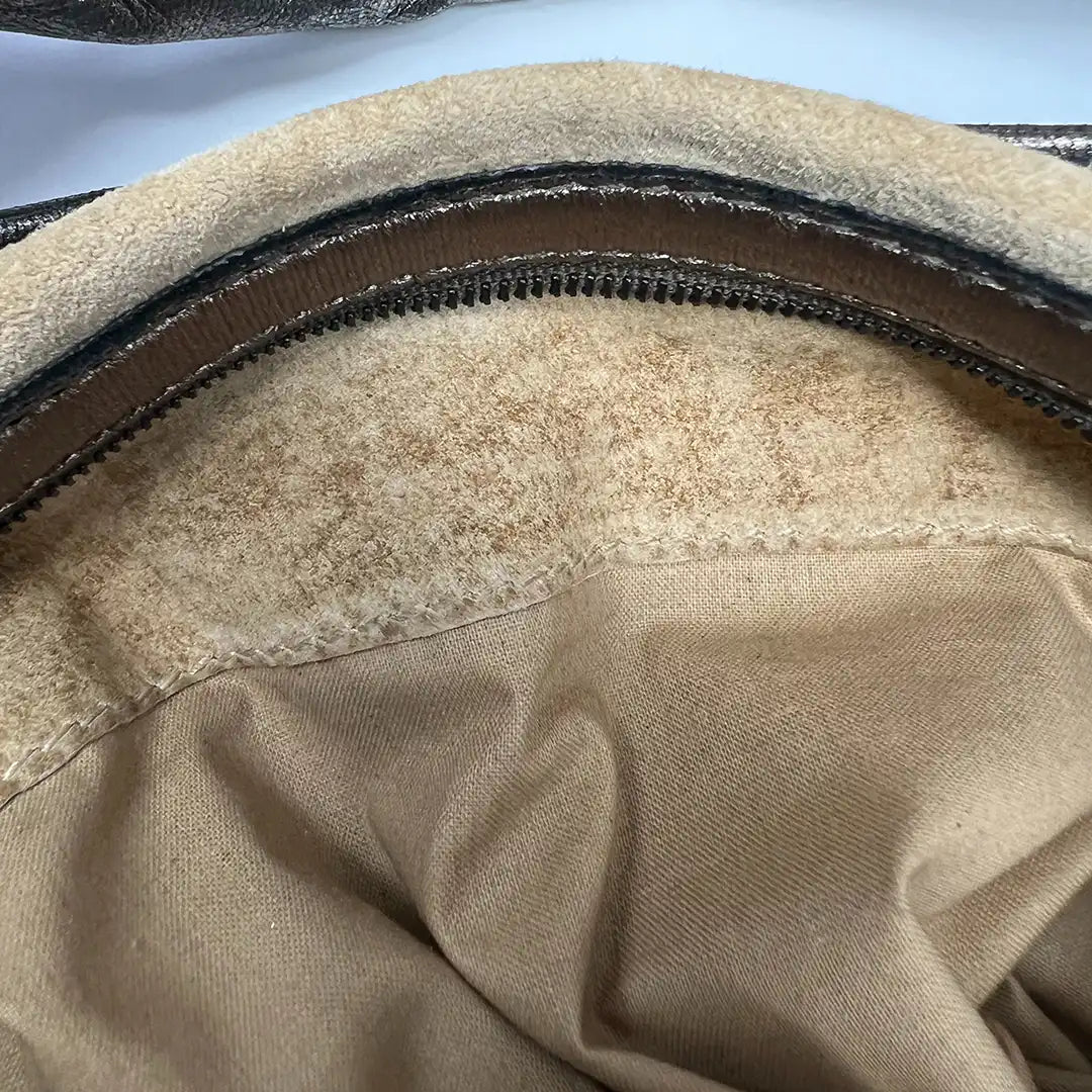 Bottega Veneta Intrecciato Leder Hobo Bag metallic Gold /sehr gut Bottega Veneta