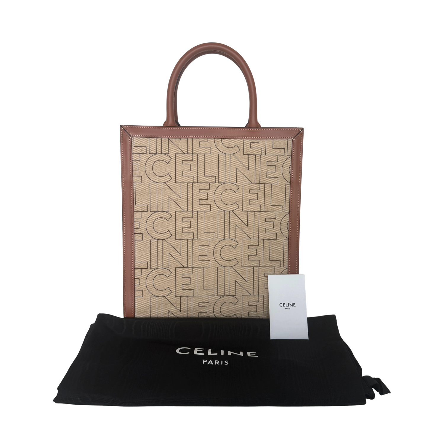 Céline Cabas Vertical Logo Tote Bag Beige / neuwertig CELINE