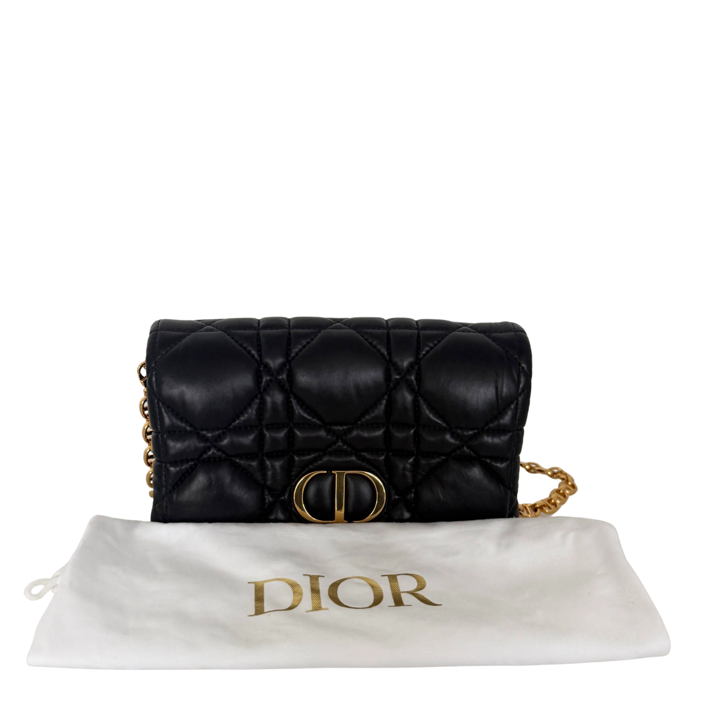 Dior Caro Tasche Small Cannage Kalbsleder Schwarz / sehr gut Dior
