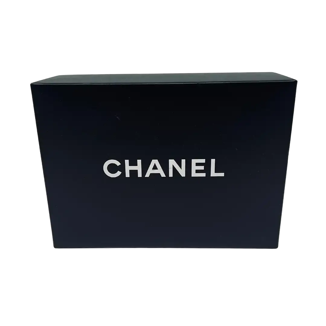 CHANEL 2.55 Double Flap 10" Chain Shoulder Bag schwarzes Lammleder / gut Chanel