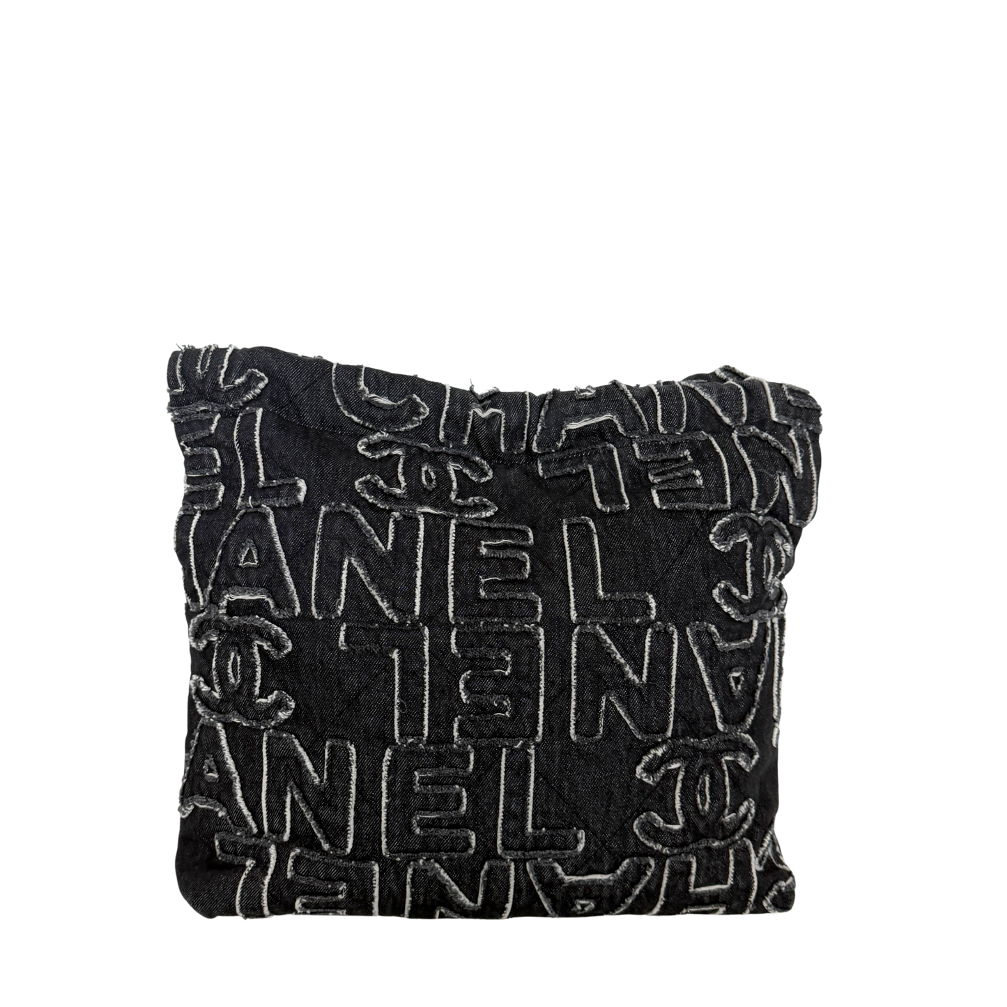 Chanel 22 mittelgroße Hobobag aus Denim Schwarz silberne Hardware / neuwertig Chanel